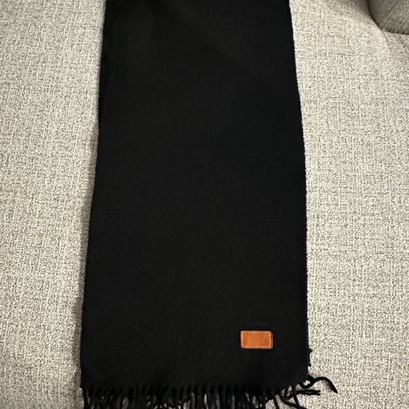 Coach Black Fringe Scarf - Picture 7 of 7